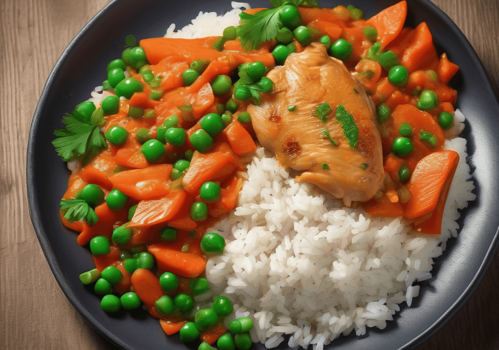 Geleneksel Sebzeli Tavuk Sote ve Havuçlu Bezelyeli Pilav Tarifi